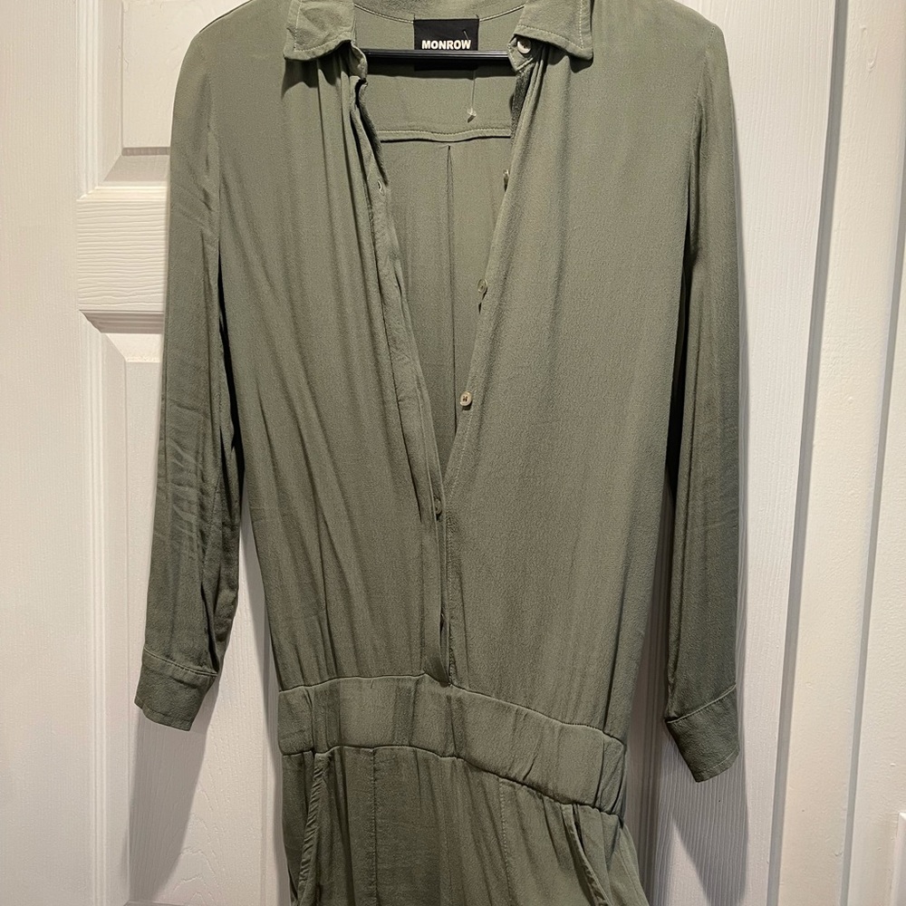 Monrow button down long sleeved romper